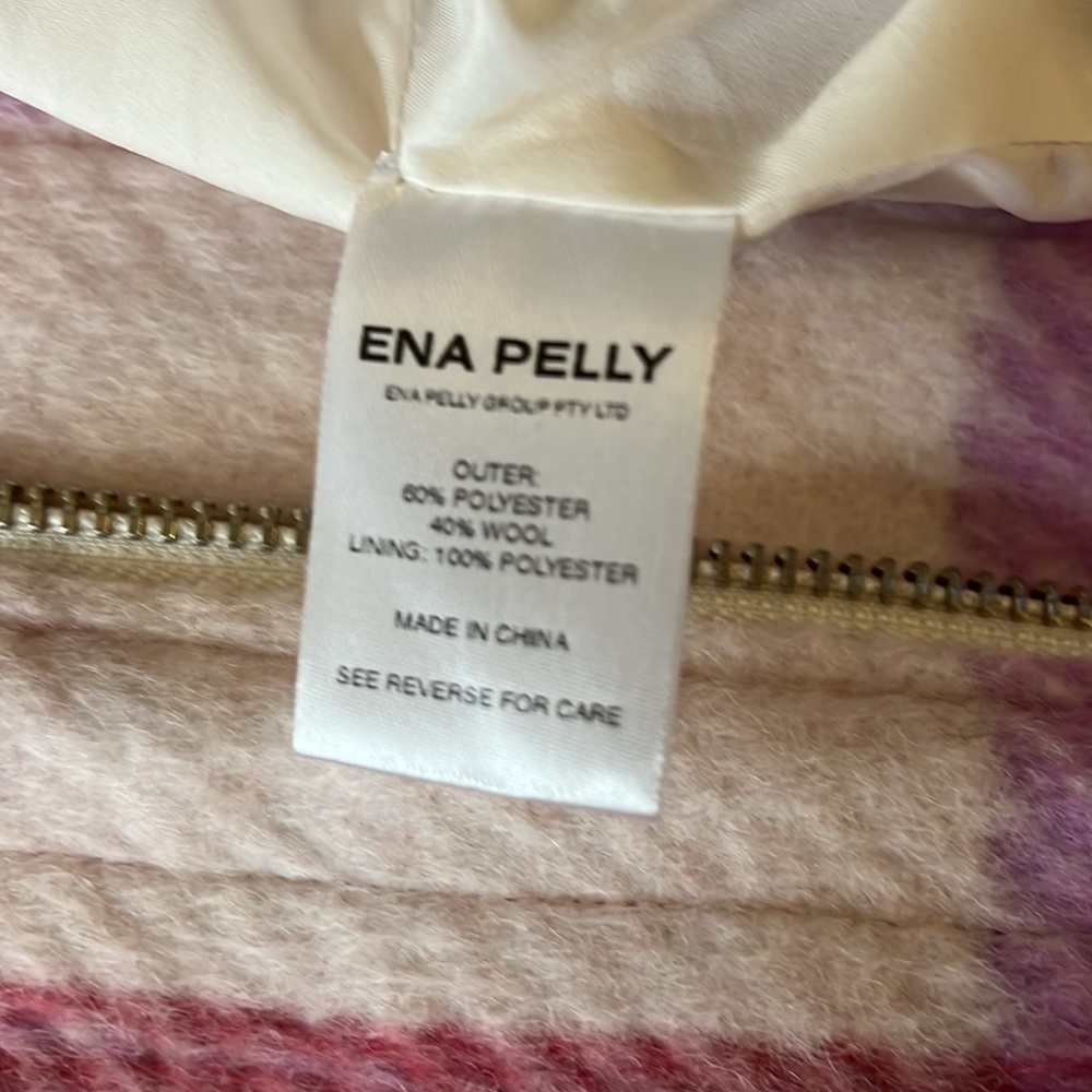 NWT Ena Pelly Lined Ophelia Wool Shacket in Spiced Coral Check, oversized size 8 - Picture 14 of 15